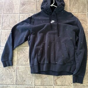 Nike Men's Dark Hoodie with Multicolor Accents